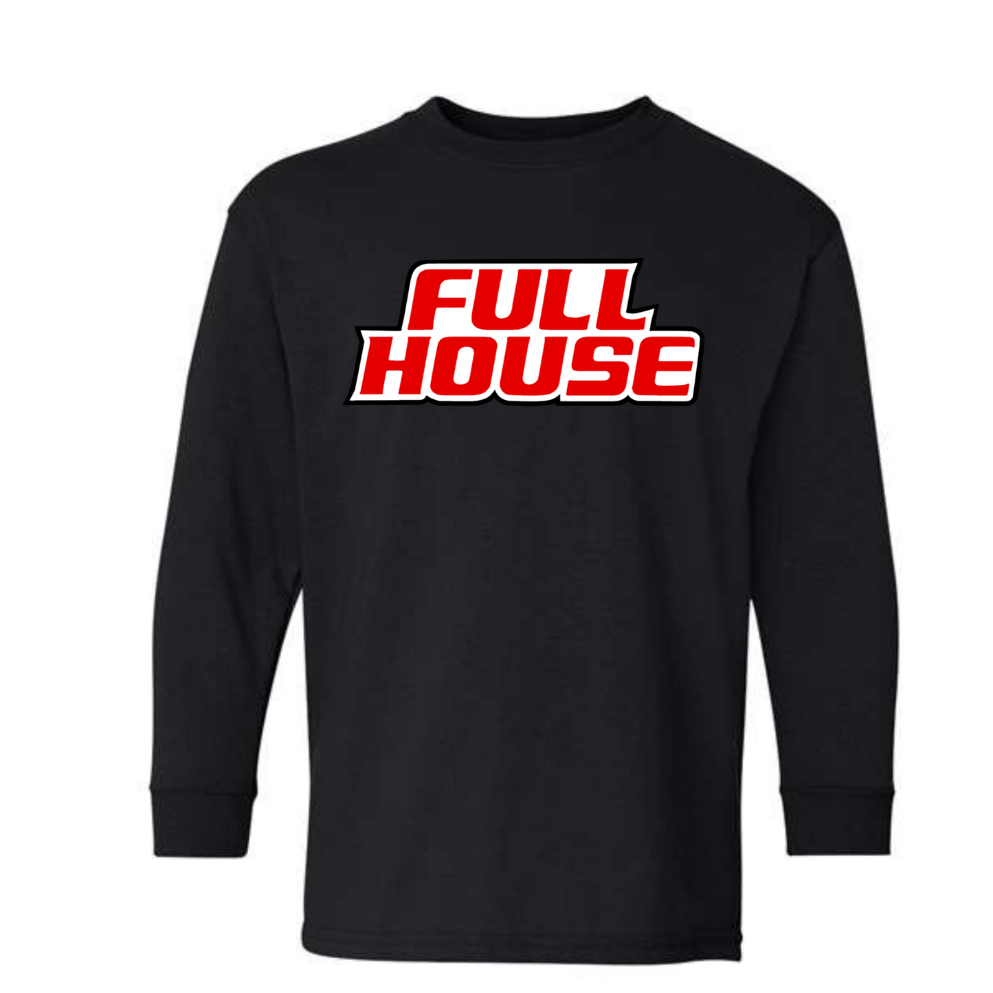 Full House Red and White logo short sleeve and long sleeve T-Shirt