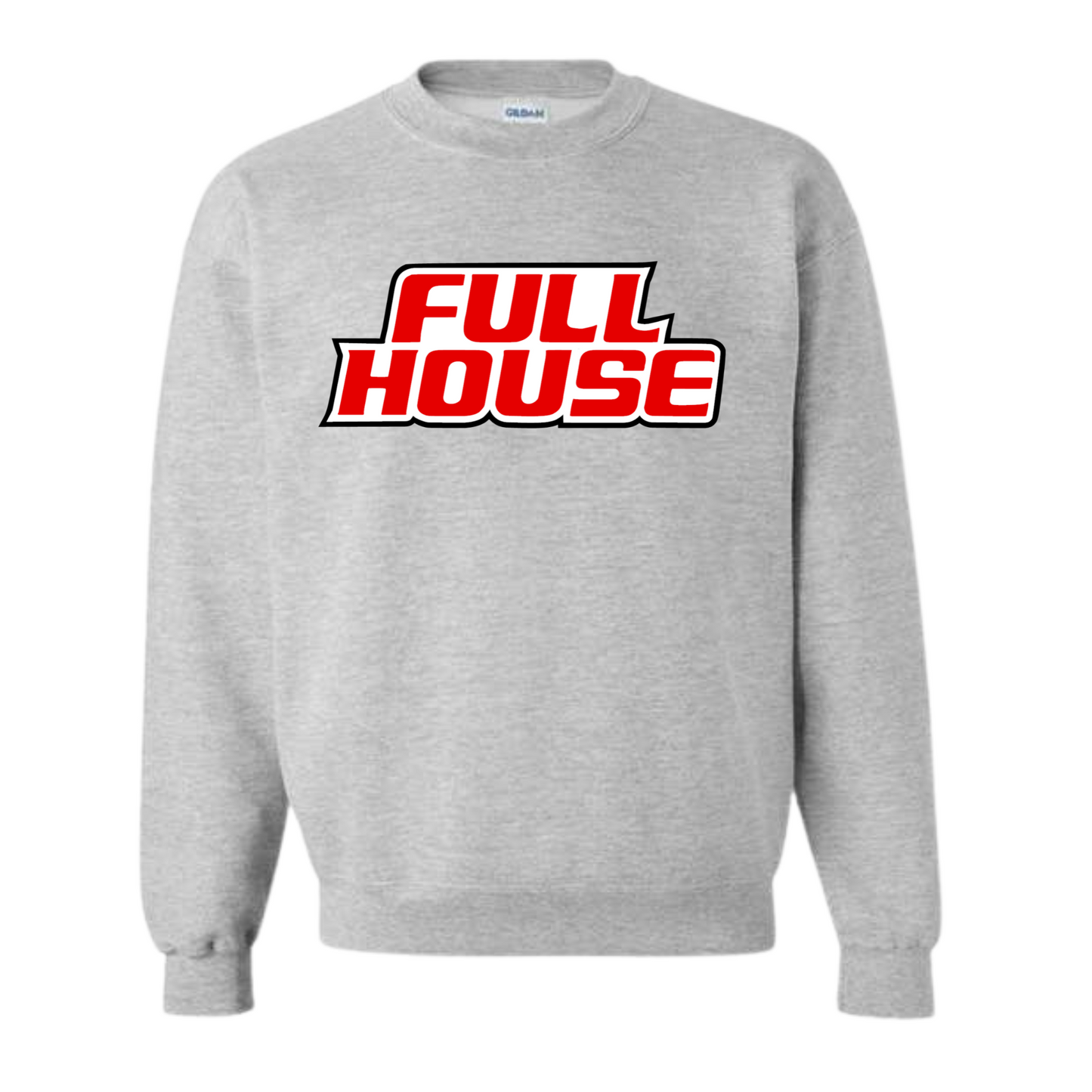 Full House Red and White logo Crewneck and Hoodie Sweatshirts