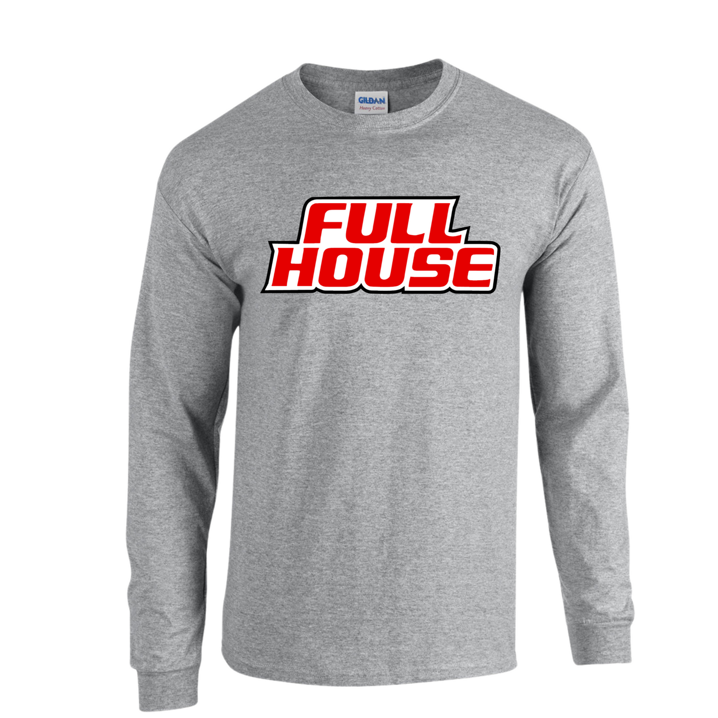 Full House Red and White logo short sleeve and long sleeve T-Shirt