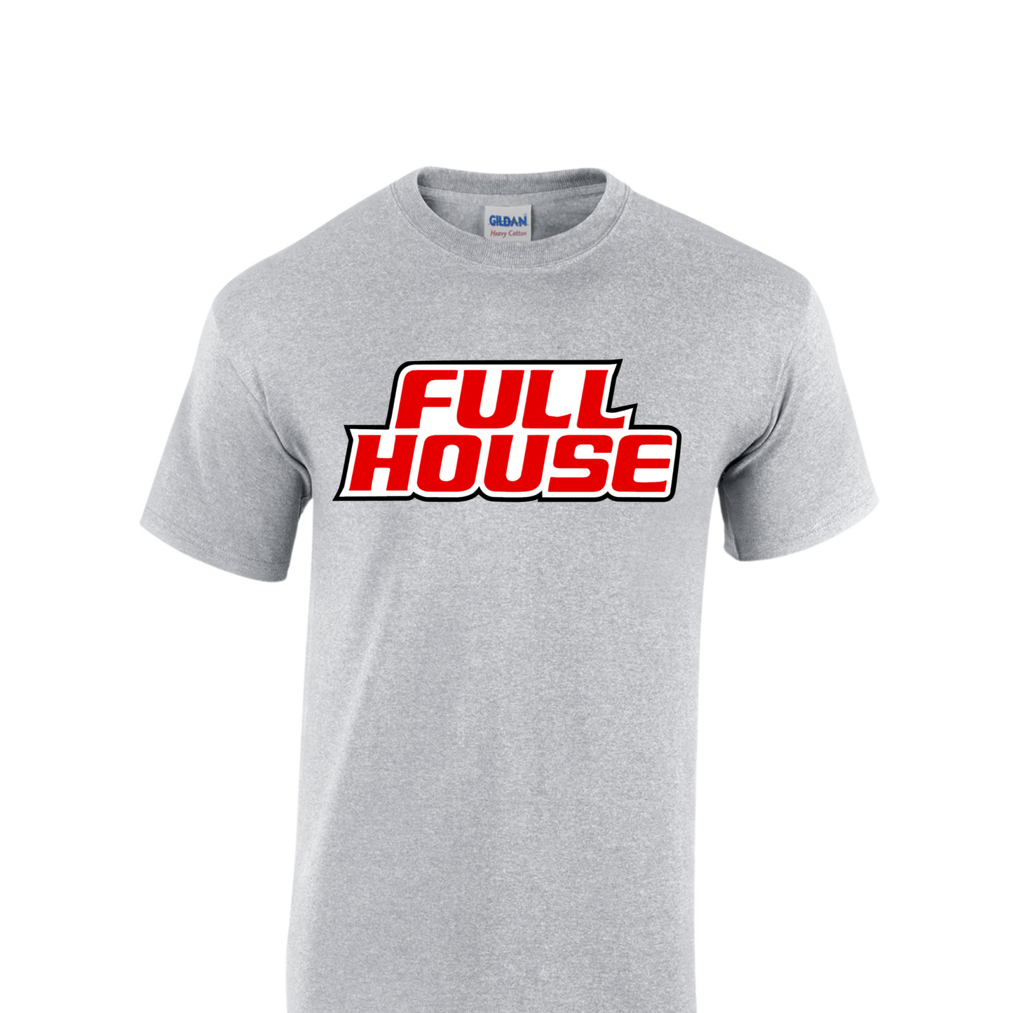 Full House Red and White logo short sleeve and long sleeve T-Shirt