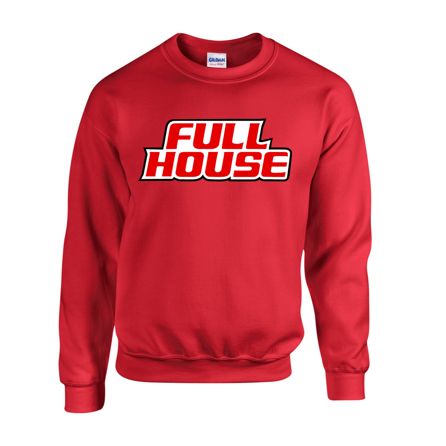 Full House Red and White logo Crewneck and Hoodie Sweatshirts