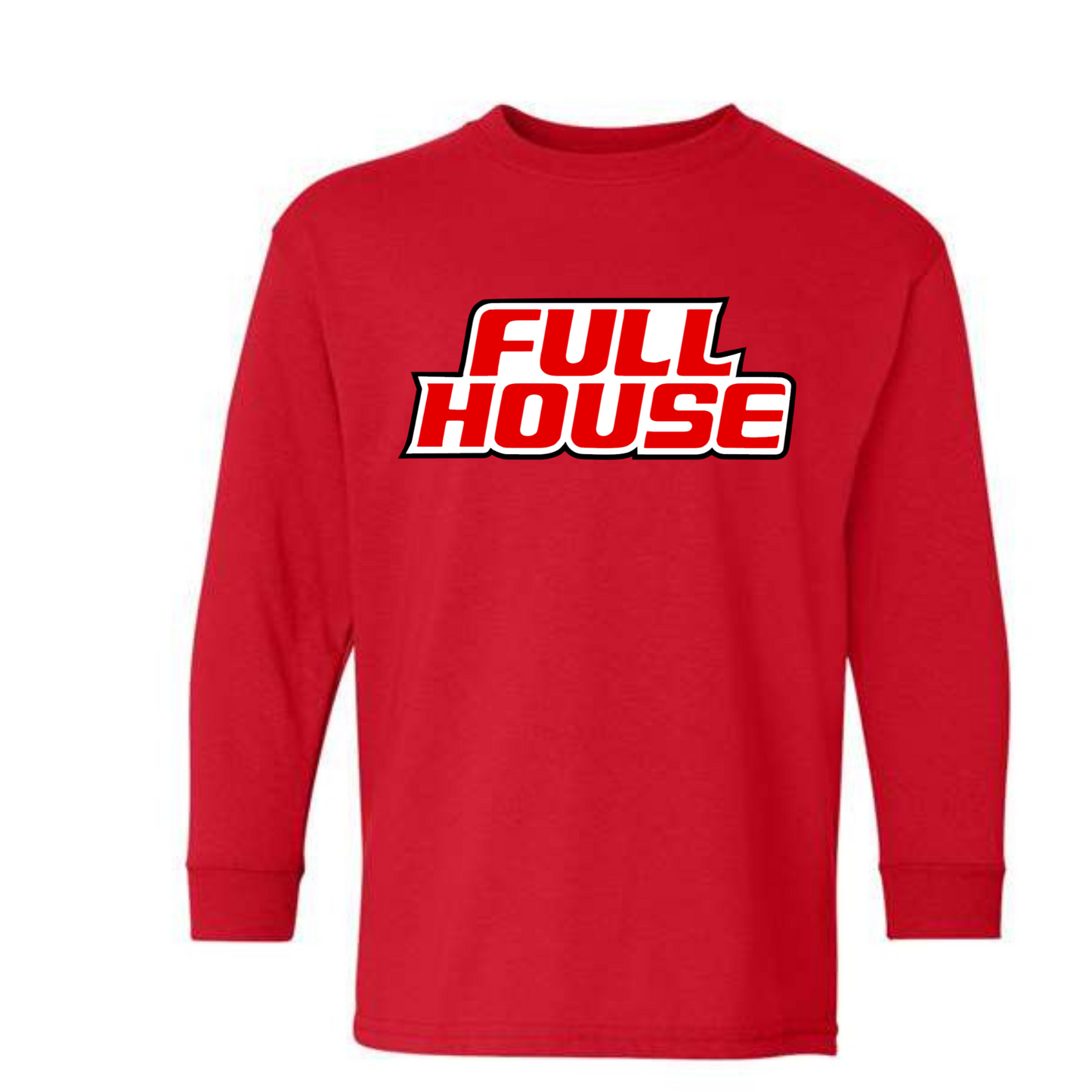 Full House Red and White logo short sleeve and long sleeve T-Shirt