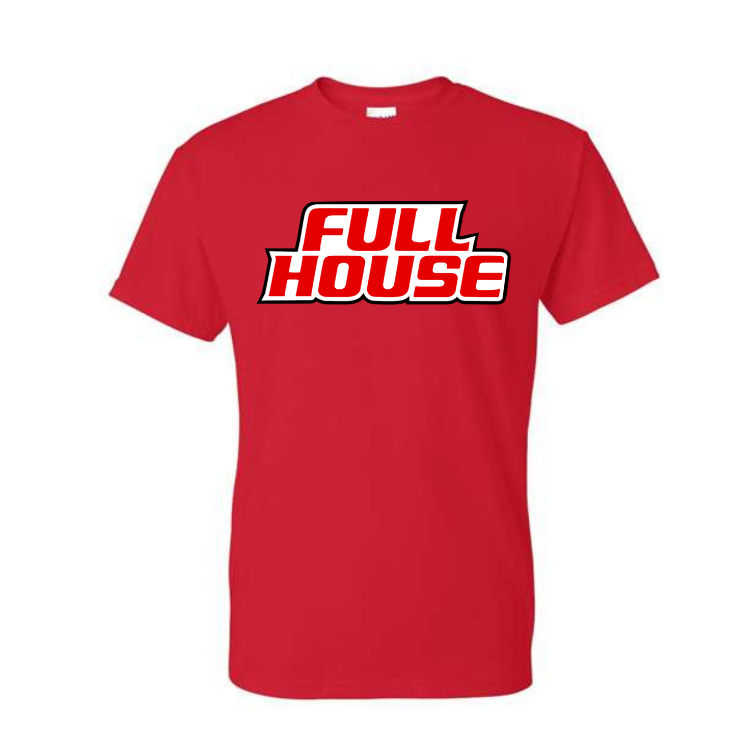 Full House Red and White logo short sleeve and long sleeve T-Shirt